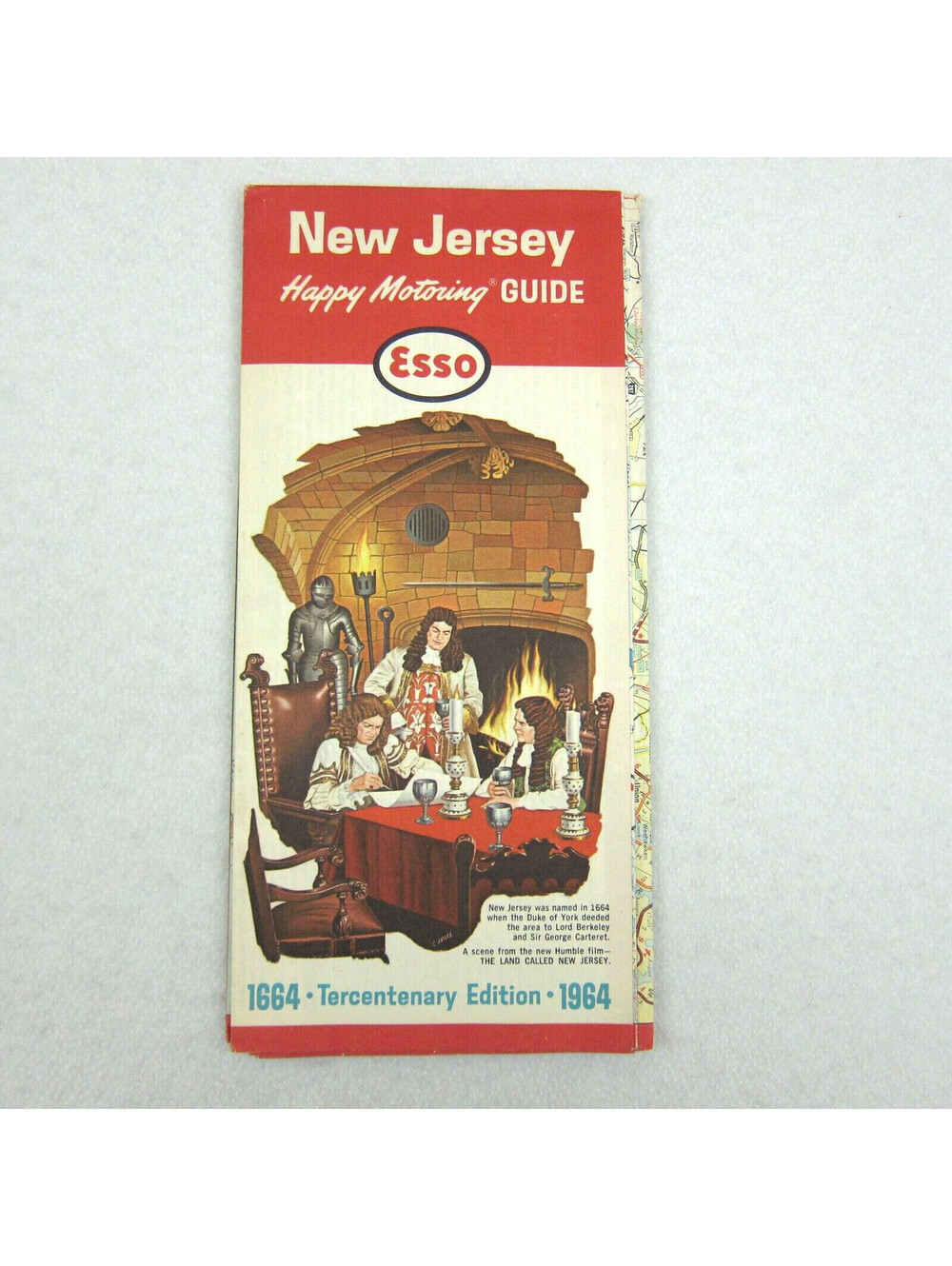 1964 Esso Humble Oil Road Map New Jersey Ringwood Manor Newark Trenton Camden